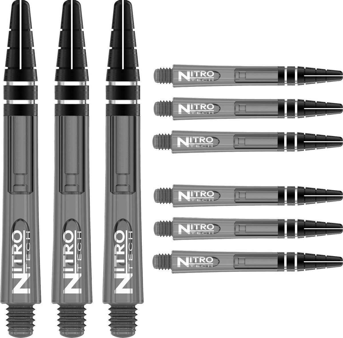 RED DRAGON - Nitrotech Zwart Tint Medium Dartschachten - 3 sets per pakket (9 stengels in totaal)