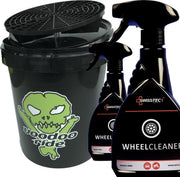 Velgenreiniger SwissTec Wheelcleaner 2 x 500ml + VooDoo Ride 15 Ltr emmer + Grit Twv € 57