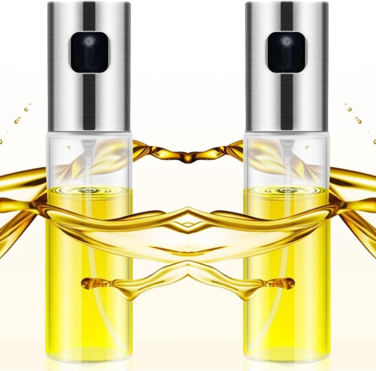 DecoRD Oliefles Sprayer Set  RVS + Glas met Precisiesprayer 100ml - Geschikt voor Olie/Azijn/Olijfolie