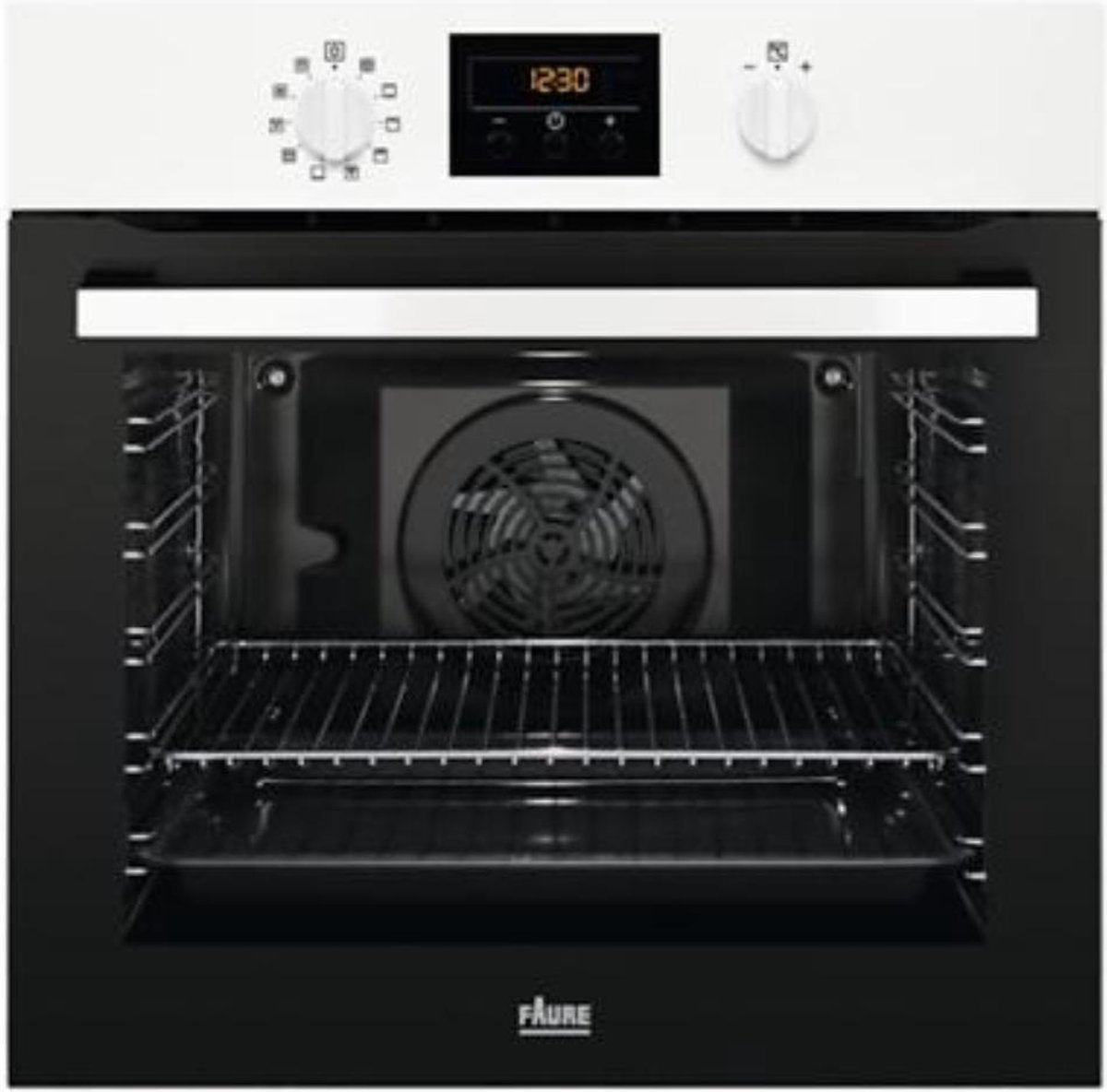 Faure Elektrische Inbouwoven | Model FOP27901WU | Zwart / Wit | 72 liter | Pyrolyse-reiniging