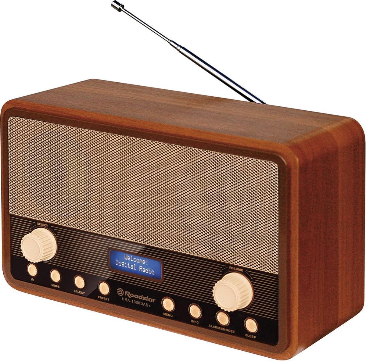 Roadstar HRA-1300DAB+ radio Draagbaar Analoog & digitaal Hout