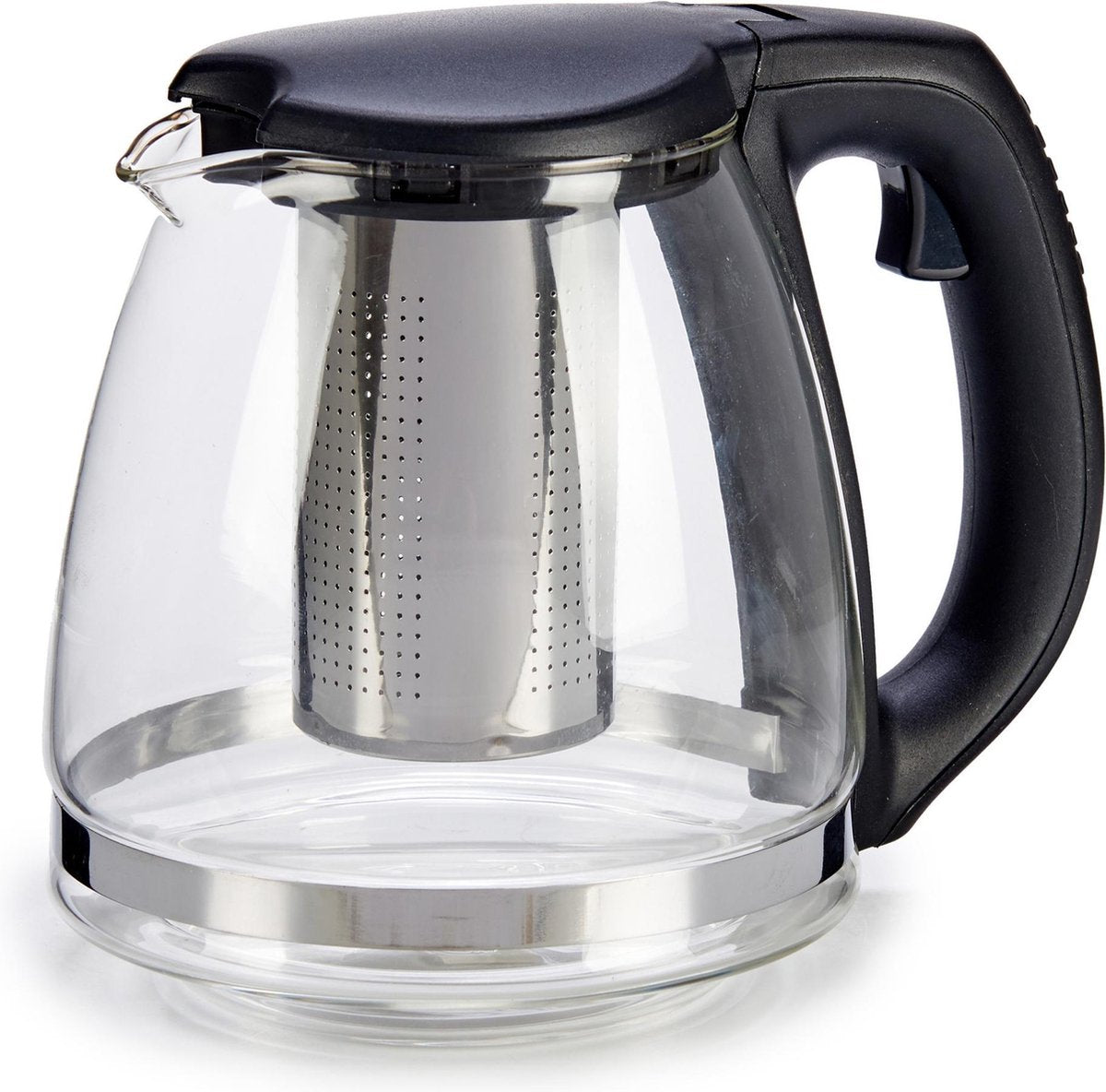Glazen theepot 1200 ml met filter/infuser en handvat - Theepotten/theekannen van glas - Theepot met thee infuser
