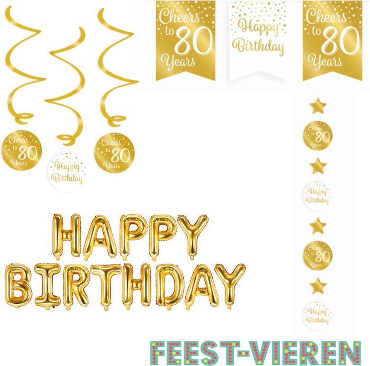 Verjaardagspakket goud 80 jaar