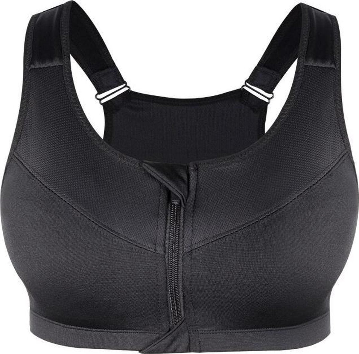 WiseGoods - Fitness BH - Fitness Bra - Sport BH - BH met Rits - Verstelbare BH - Ondergoed - Sport Tops - Zwart - L/XL