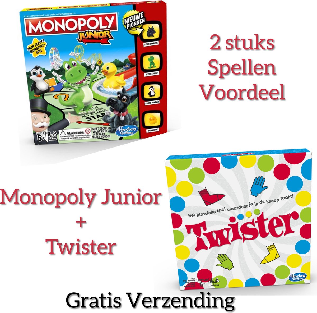 Monopoly Junior Hasbro + Twister - Actiespel