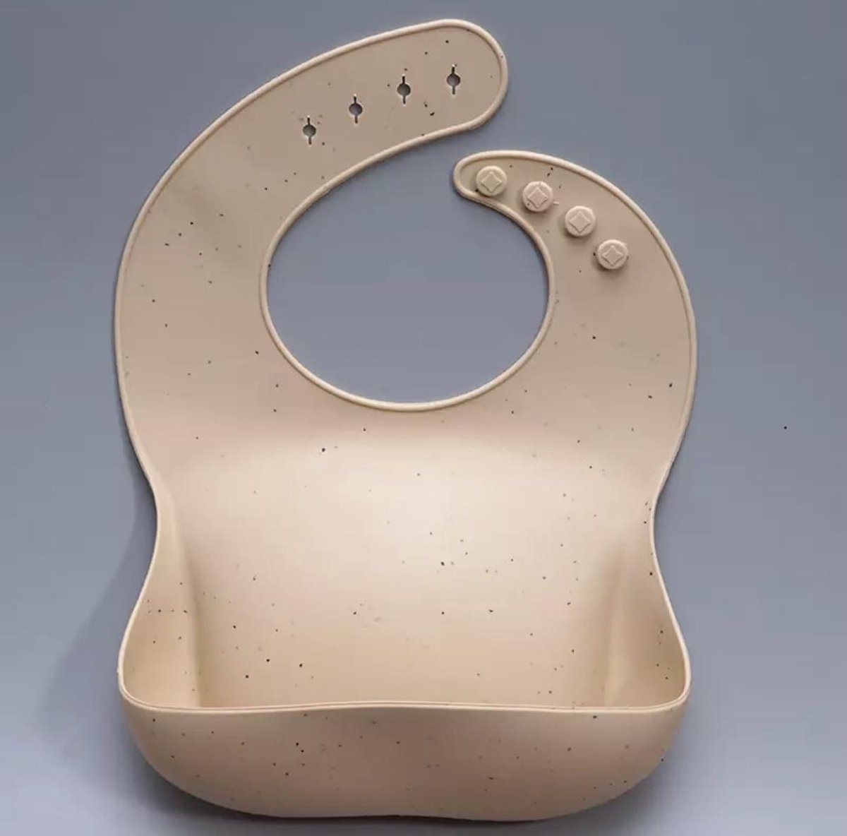 SIIDDS Siliconen slabbetje met opvangbakje - blush spikkels - baby - peuter - etenstijd - absorbeert geen voedsel of water - BPA-vrij - vaatwasserbestendig - look a like mushie slab