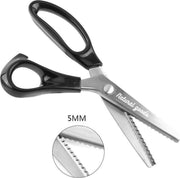 Professionele Kartelschaar -StofSchaar 24 CM - Duurzaam Stoffenschaar / Stofschaar - Kleermakersschaar - Geschikt voor Stof / denim / Leer / Schaar Kartels Zig Zag schaar - Coupeuseschaar kledingschaar - 5mm - Kado / cadeau idee