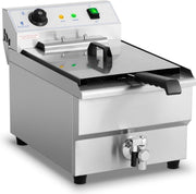 Royal Catering Elektrische friteuse - 16 Liter - 6.000 W - aftapkraan - koude zone