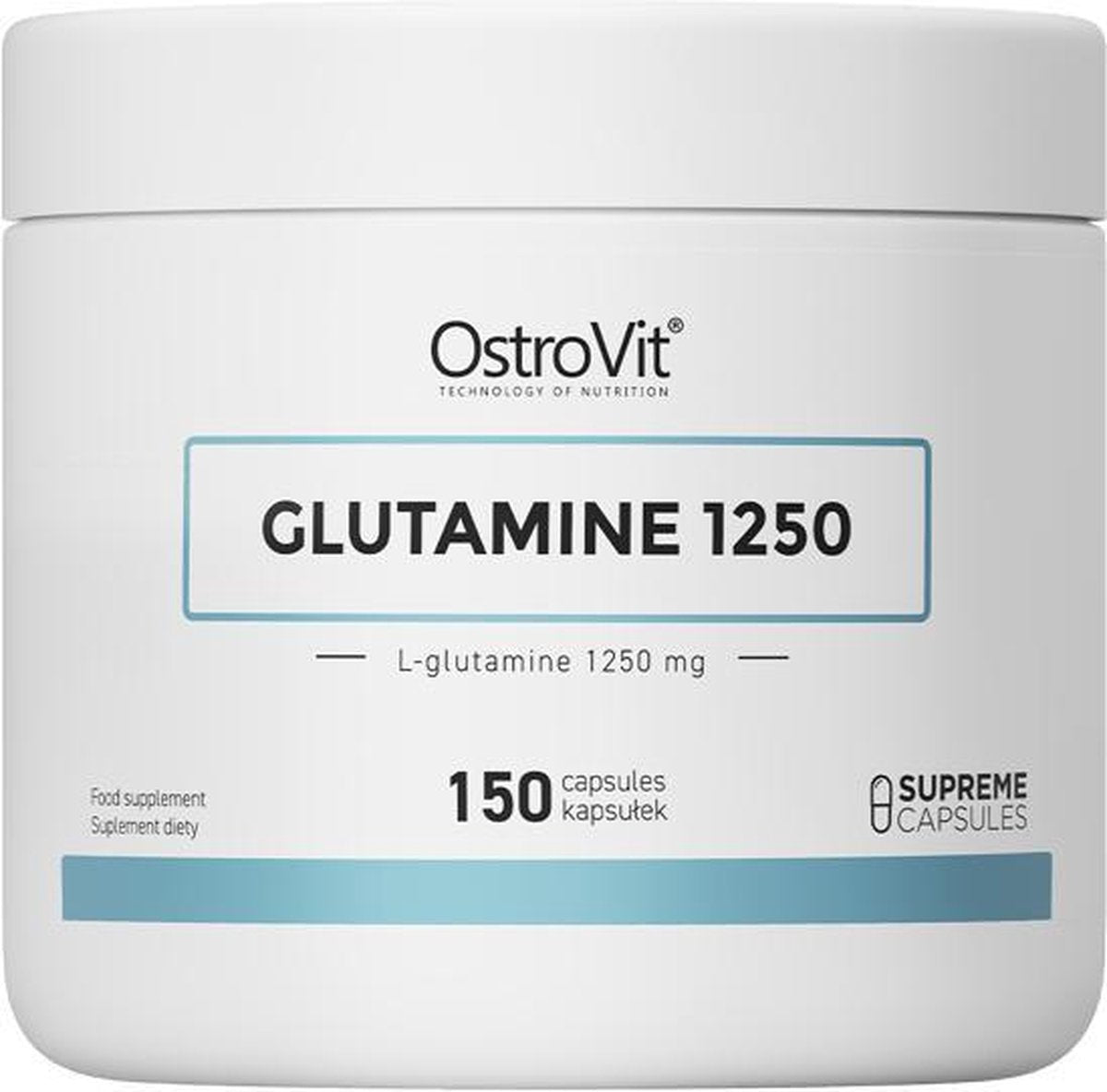 Aminozuren - Glutamine 1250mg 150 Capsules Ostrovit -  + GRATIS Pill Box