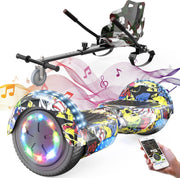 Evercross Hoverboard 6.5 Inch | Flits Wielen | Bluetooth Speaker | LED verlichting | Hiphop + Hoverkart Camouflage