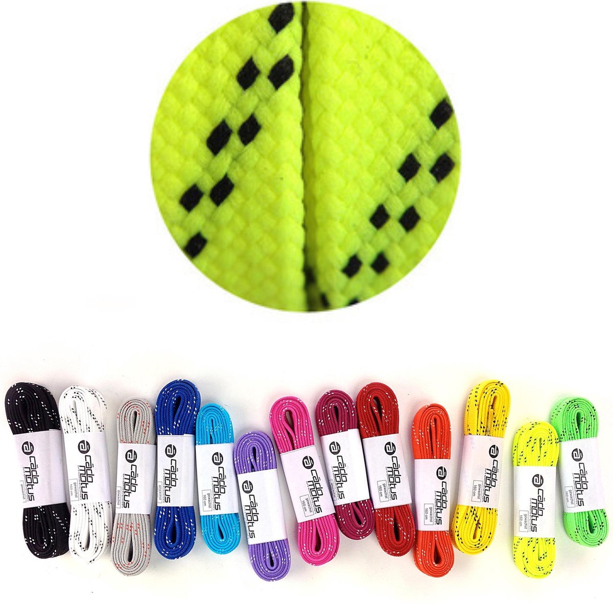 Cádomotus Wax Veters Fluor Geel 160cm | Sportveter voor oa Sportschoenen