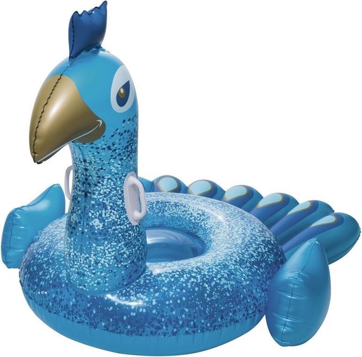 Opblaasbare blauwe pauw 198 cm