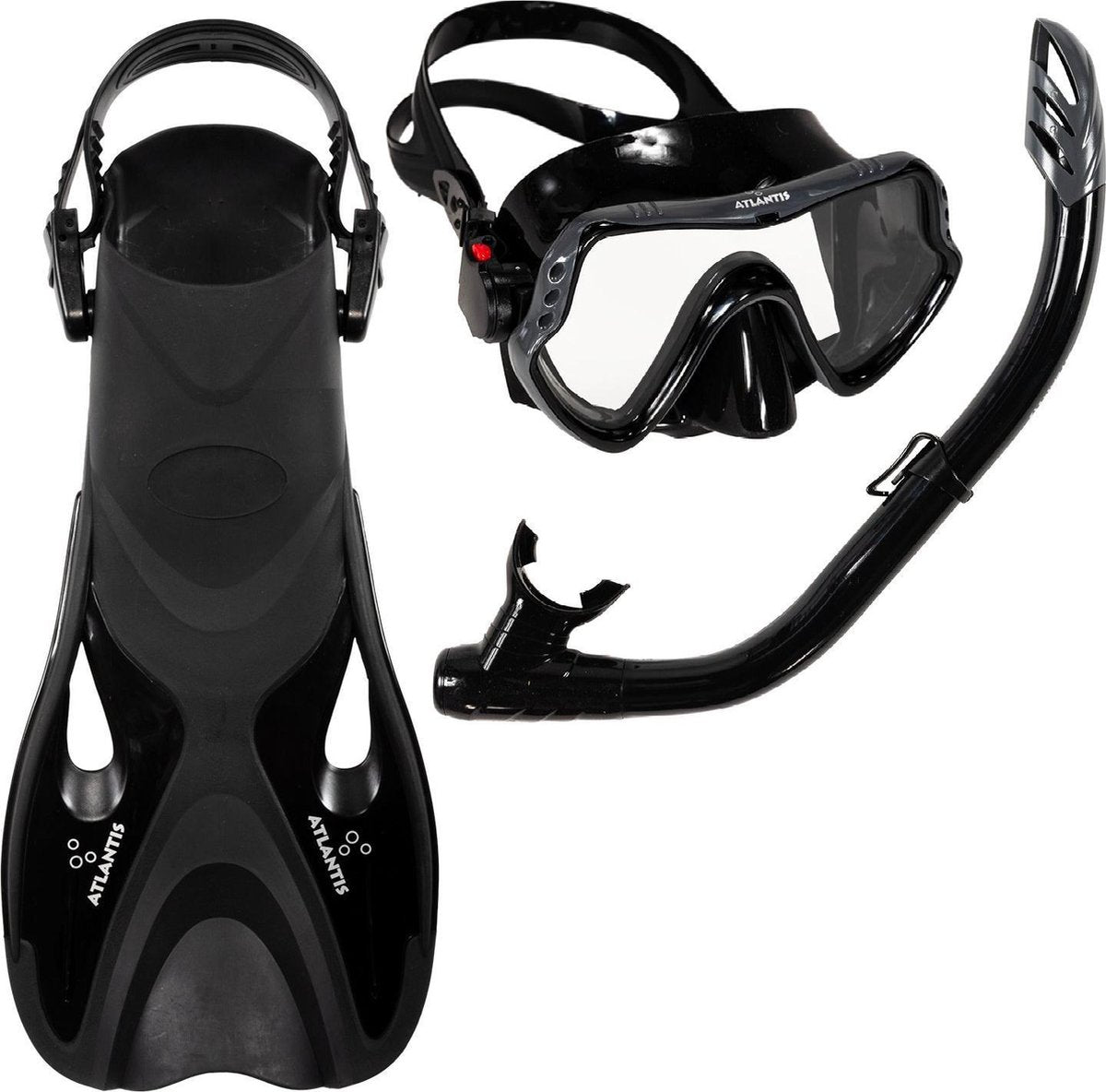 Atlantis Samana Pro Set - Snorkelset - Volwassenen - Zwart/Grijs - 42-45