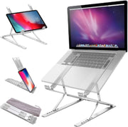 W&Z Ergonomisch laptop standaard - Verstelbaar - Opvouwbaar - Aluminium - Zilver
