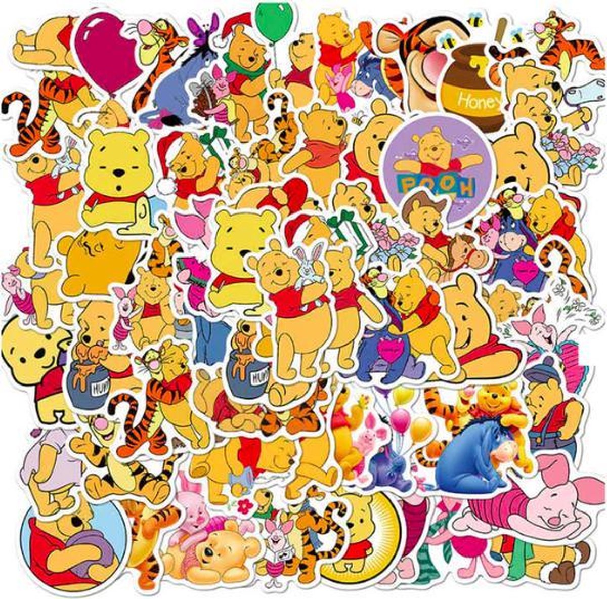 ProductGoods - 50 Stuks Winnie De Poeh Stickers - Muur Decoratie - Koffer Decoratie - Laptop Decoratie - Koelkast Decoratie - Stickervellen - Winnie De Poeh