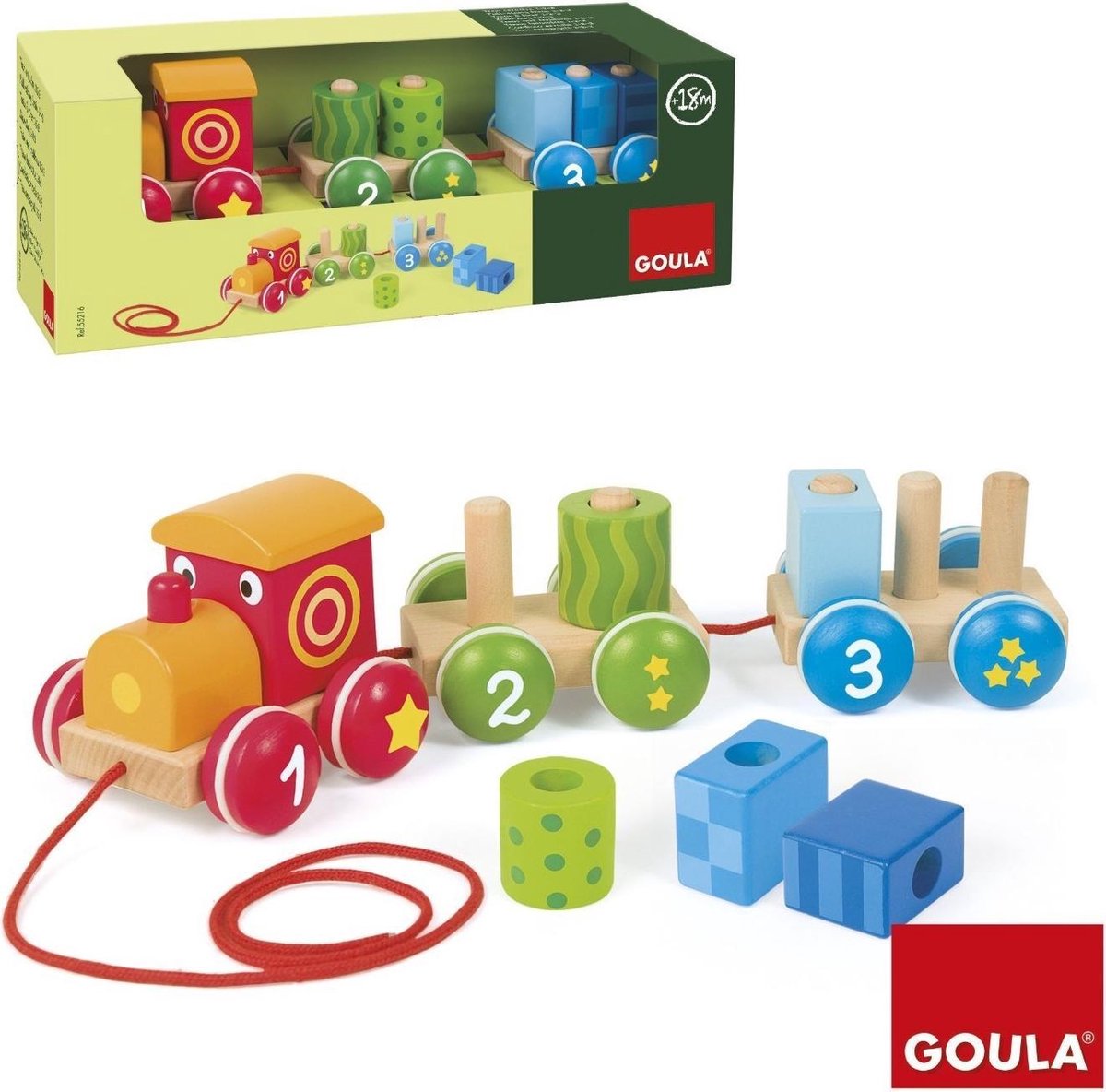 Goula Houten Trein 123 - Trekvoertuig