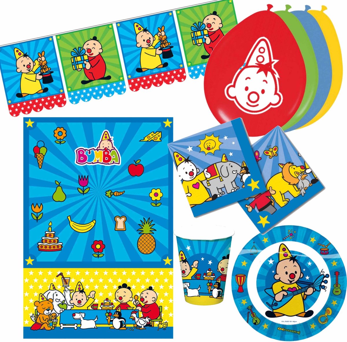 Kinderfeestje/verjaardag tafel dekken set voor 8x personen. Bumba thema feestartikelen/versiering compleet.