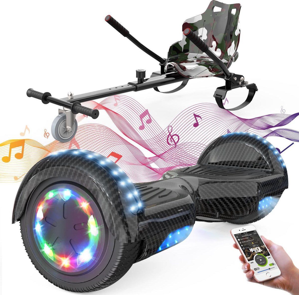 Evercross 6.5 inch Hoverboard met Flits Wielen + TAOTAO moederbord