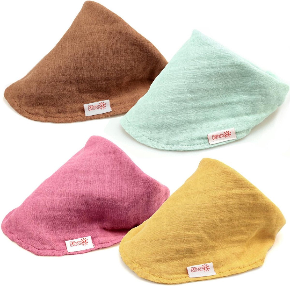 Hydrofiele Slab Meisjes KliederZ | stoffen zeverslabbers | bandana babyslab set van 4 MB01