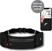 Hardloop gordel zwart - Running belt - Sport heuptas - Hardloop Heuptas - Sport Heupband - Hardloopband - Sportband - Hardloop riem - Hardloop accessoires - Hardloopband Telefoonhouder - INCLUSIEF GRATIS TRAININGSSCEMA