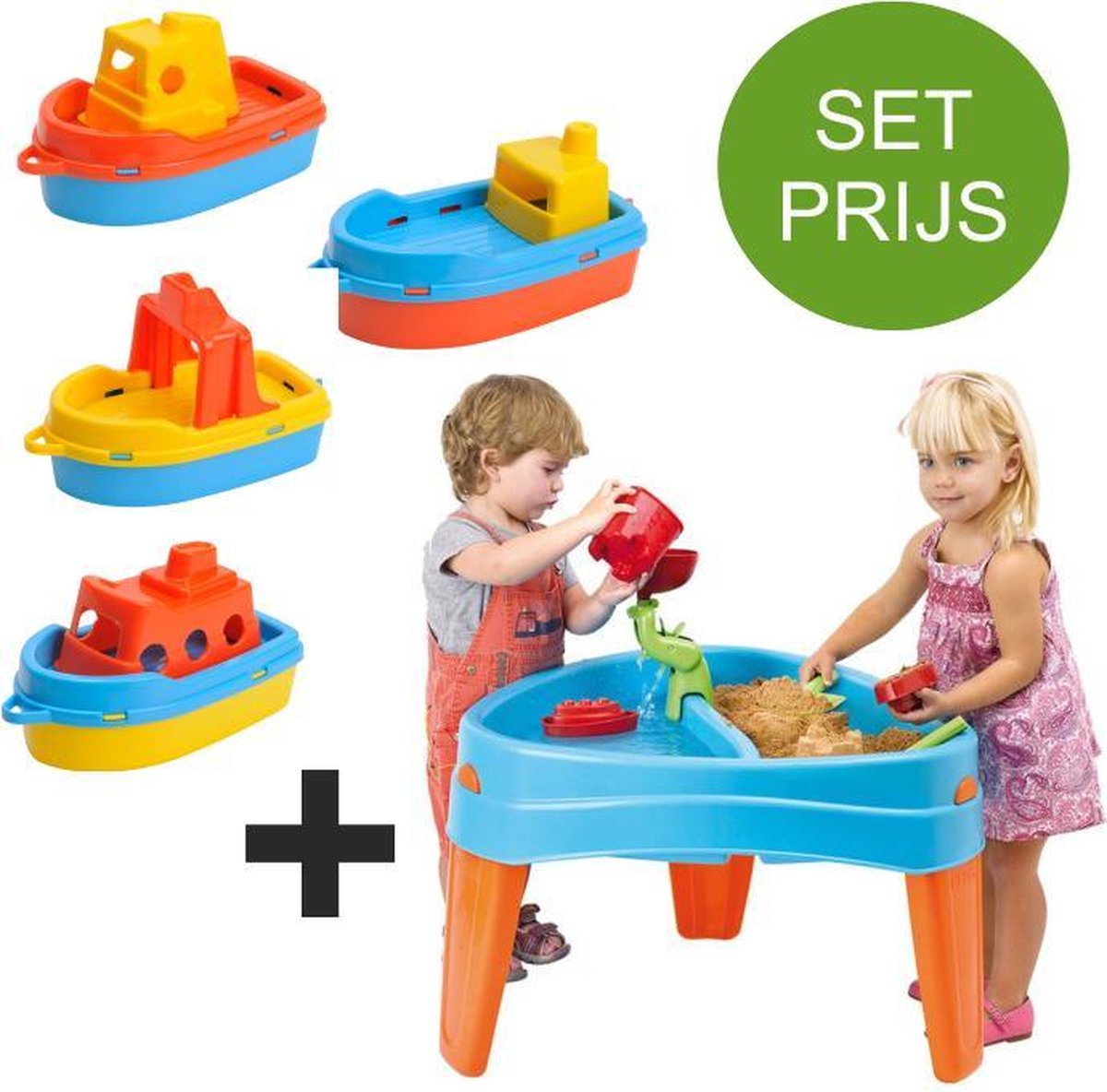 Feber Speeltafel -zand- en watertafel Play Island + 4 bootjes