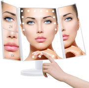Make-up Spiegel – LED verlicht - 2 en 3 keer Vergroting - 3 Luiken - 180° rotatie