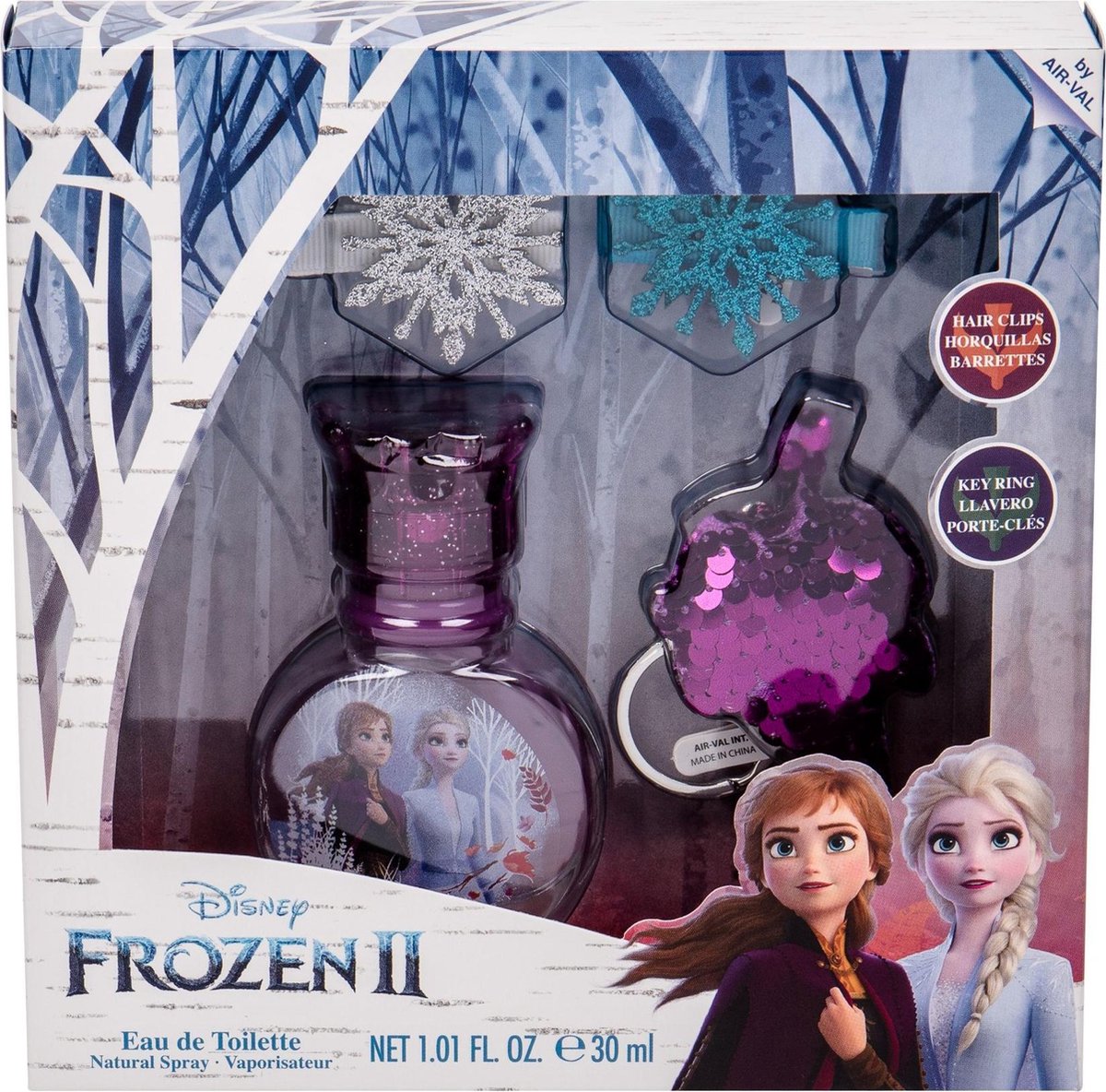 Frozen II EDT 30 ml + Hair Clips + Keyring