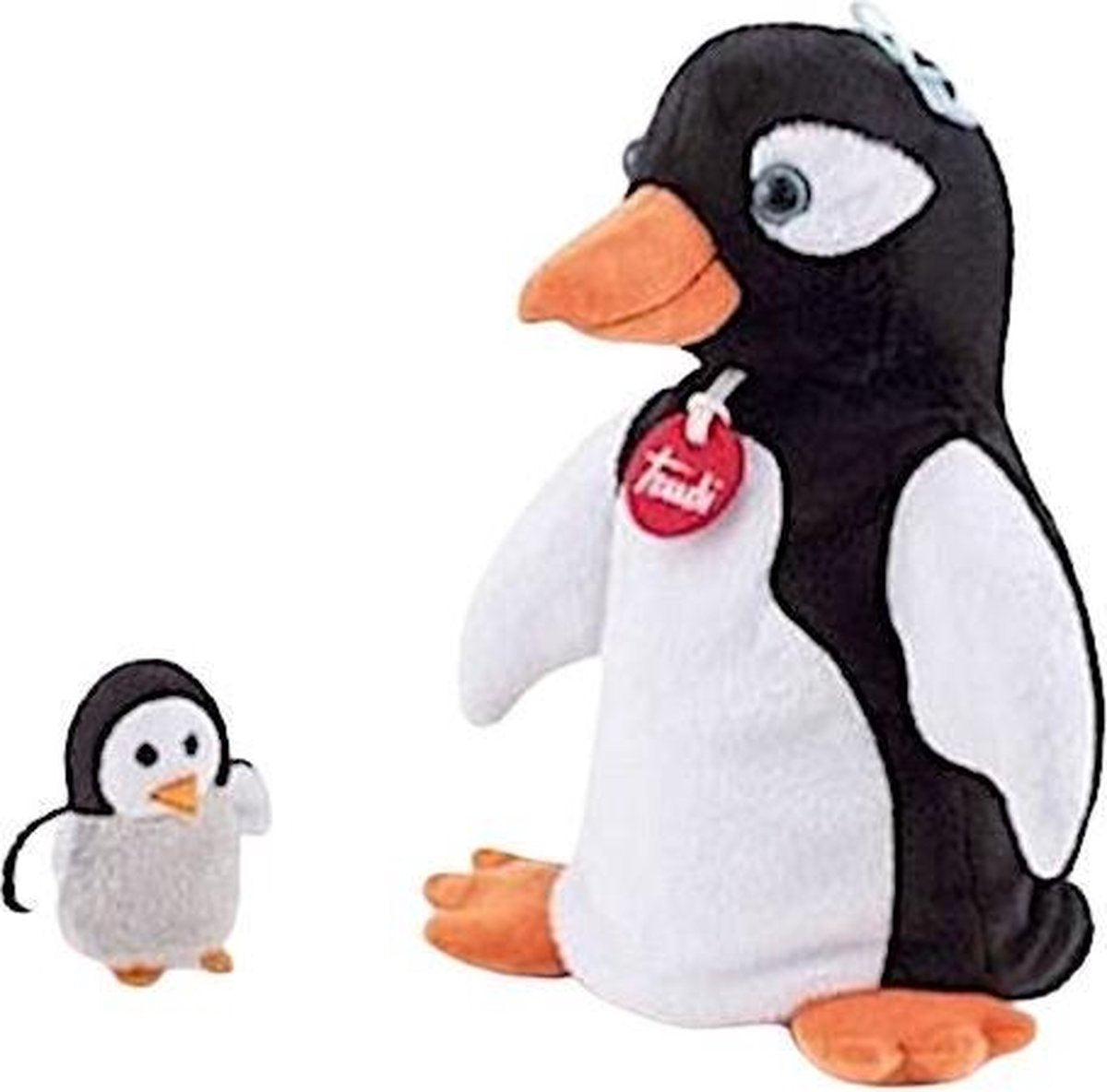 Trudi Handpop Pinguin 24 Cm Pluche Zwart/wit 2-delig