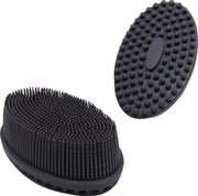 B&P Bad borstel  - grijs - 2 stuks - silicone - bad spons – wet & dry brush - huidborstel - baby borstel – badborstel kunststof