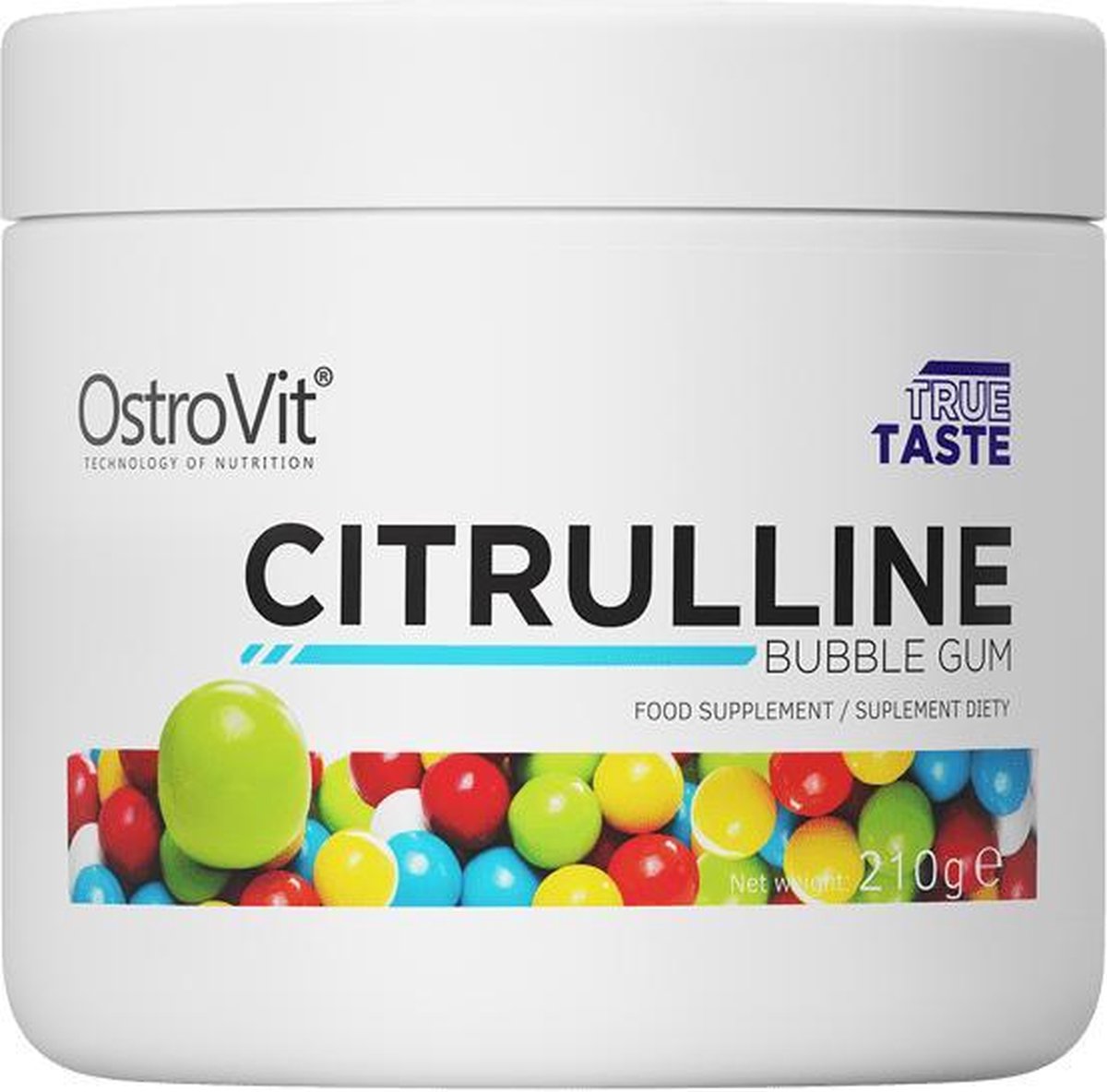 Aminozuren - Citrulline Malate 210g Ostrovit - Bubblegum + GRATIS Bulk Shaker 700ml