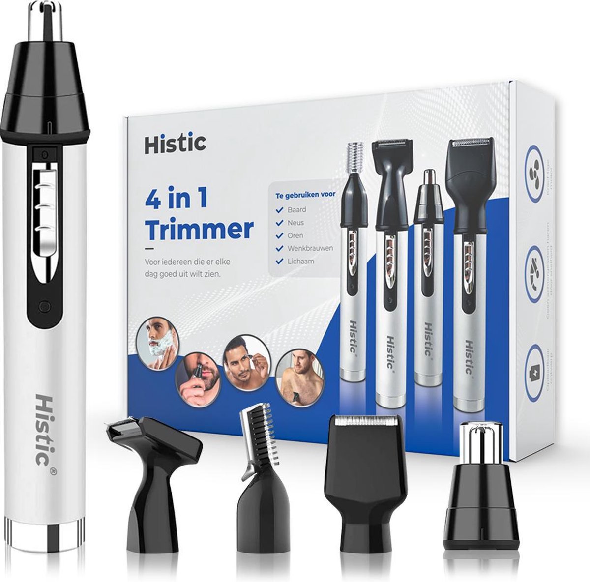 Histic Multifunctioneel Professioneel 4 in 1 Trimmer - Neushaartrimmers - Baardtrimmers - Trimmer sets - Scheren - Mannen en vrouwen