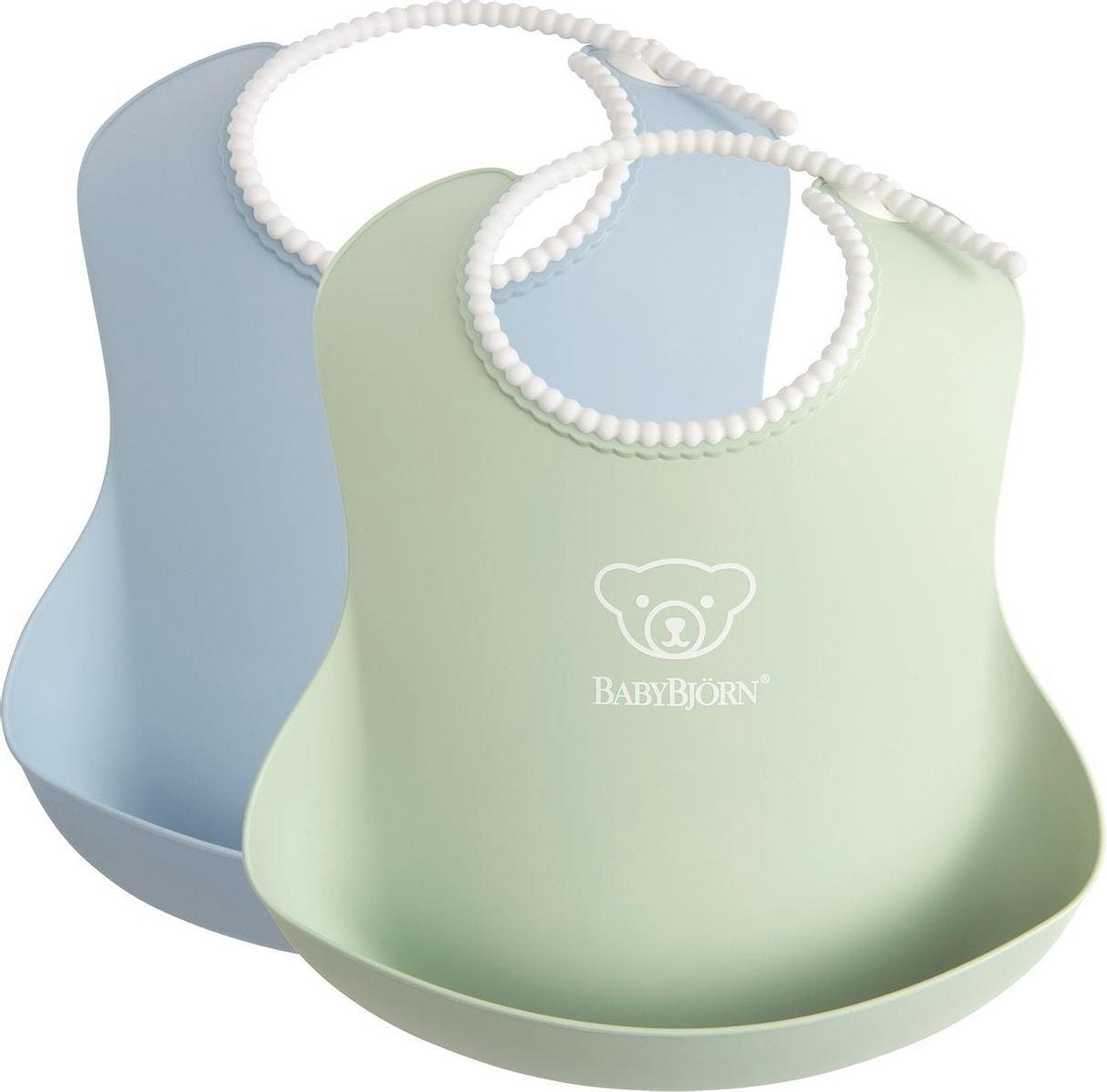 BABYBJÖRN Baby Slabbetje duopack - Pastelgroen-Pastelblauw