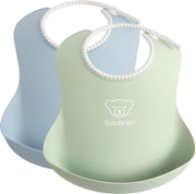 BABYBJÖRN Baby Slabbetje duopack - Pastelgroen-Pastelblauw