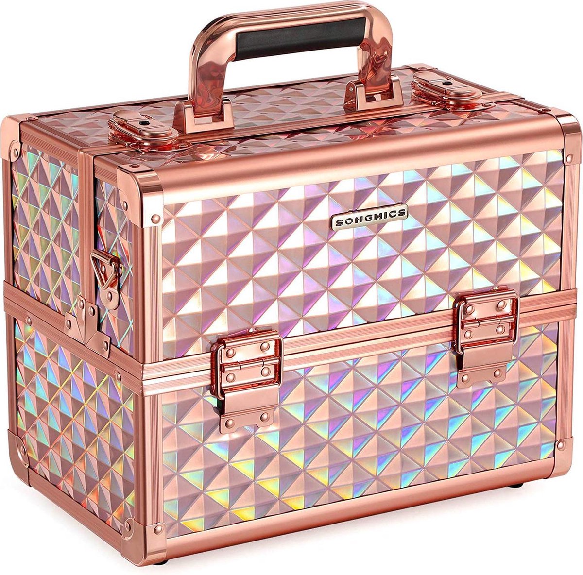 Nancy's Make-Up Koffer - Beauty Case - Make Up Organizer - Cosmetica Koffer - Voor op Reis - Roségoud - 30 x 19 x 24 cm