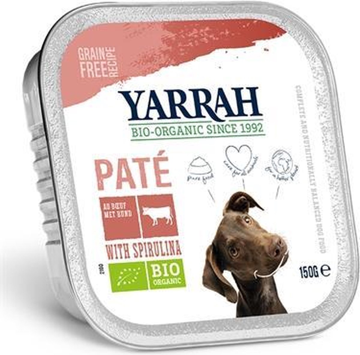 Yarrah dog alu pate rund / spirulina graanvrij - 12x150 gr - 1 stuks