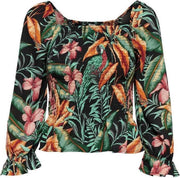 Jdymina 3/4 Smock Top Wvn 15225017 Black/multicoller
