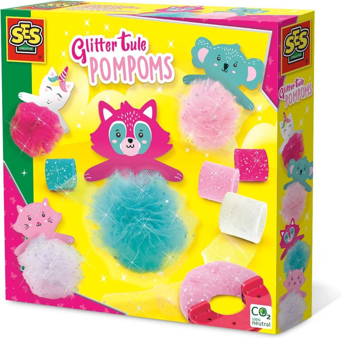 Glitter tule pompons