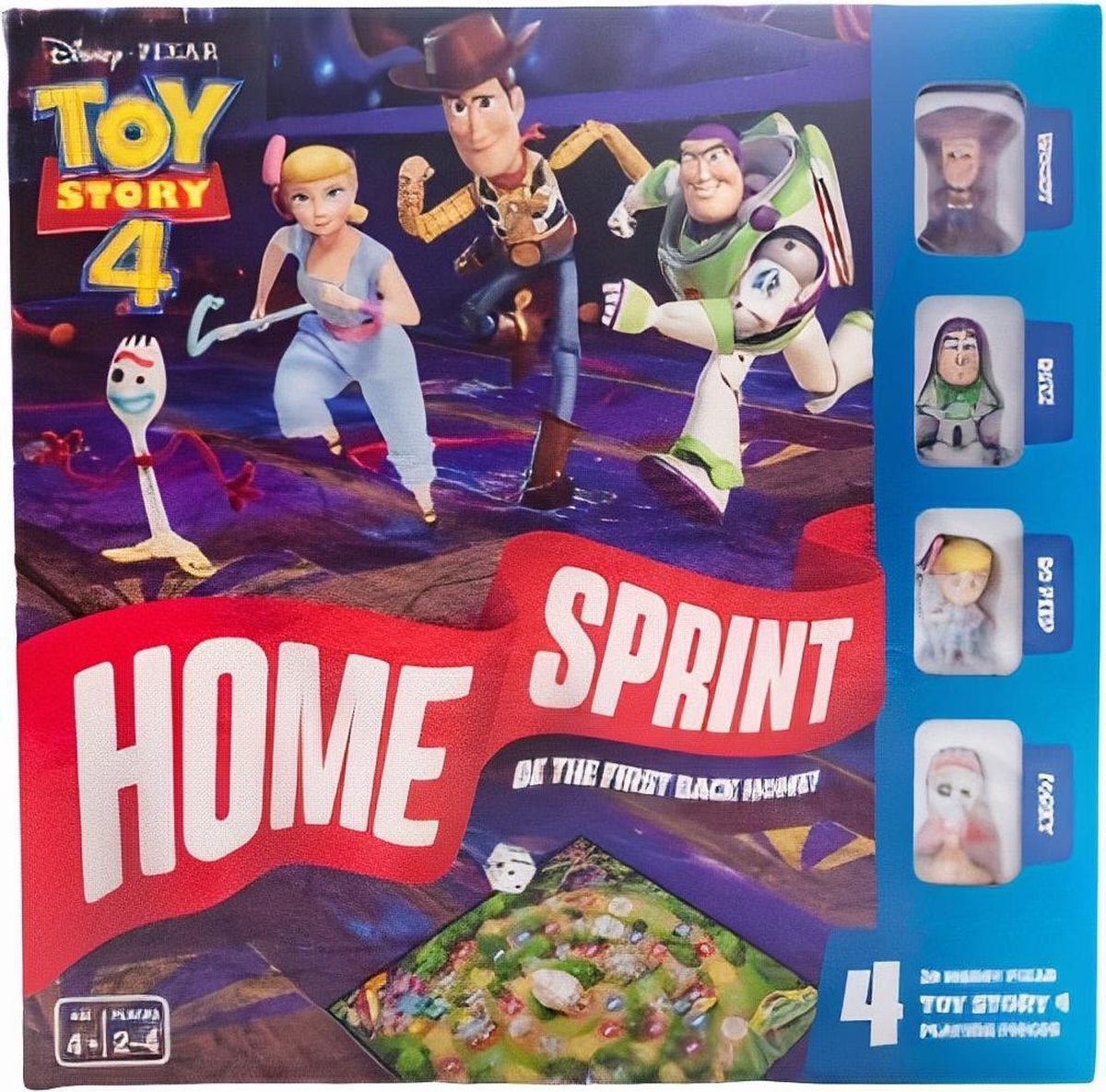 Toy Story 4 bordspel - 4 mini figuurtjes (Woody