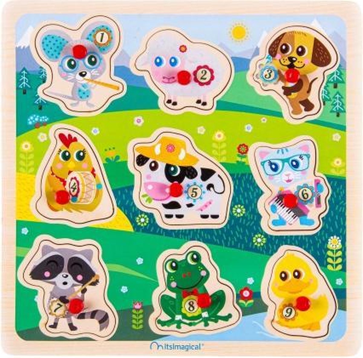 Imaginarium Houten Puzzel ANIMAL - Vormenpuzzel Dieren - Hout