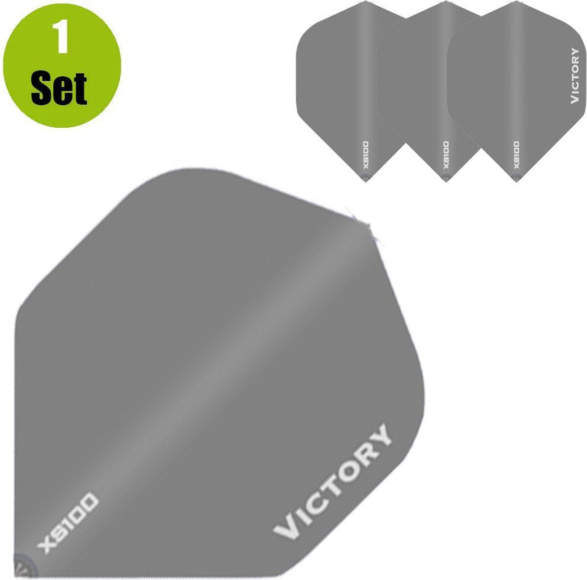 Victory Plain Dart Flights - Grijs- ()