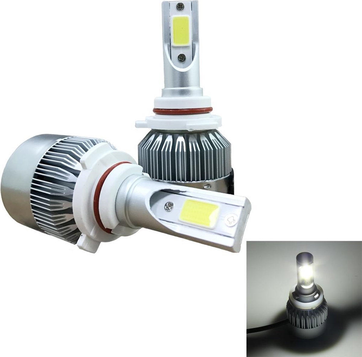 2 STKS C9 9006 18 W 1800LM 6000 K Waterdichte IP68 Auto Auto LED Koplamp met 2 COB LED Lampen