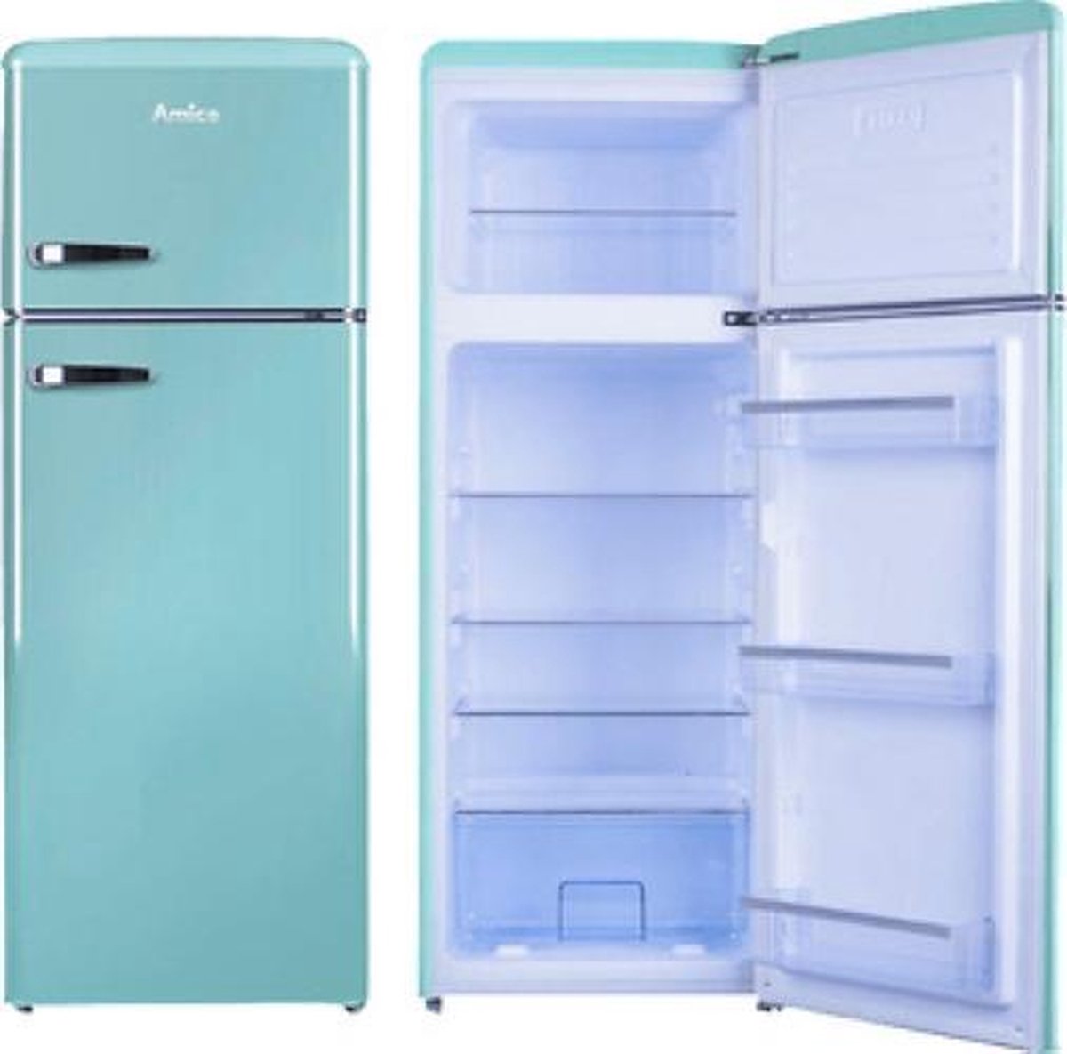 Amica KGC15632T - Retro Koel- en vriescombinatie - Blauw