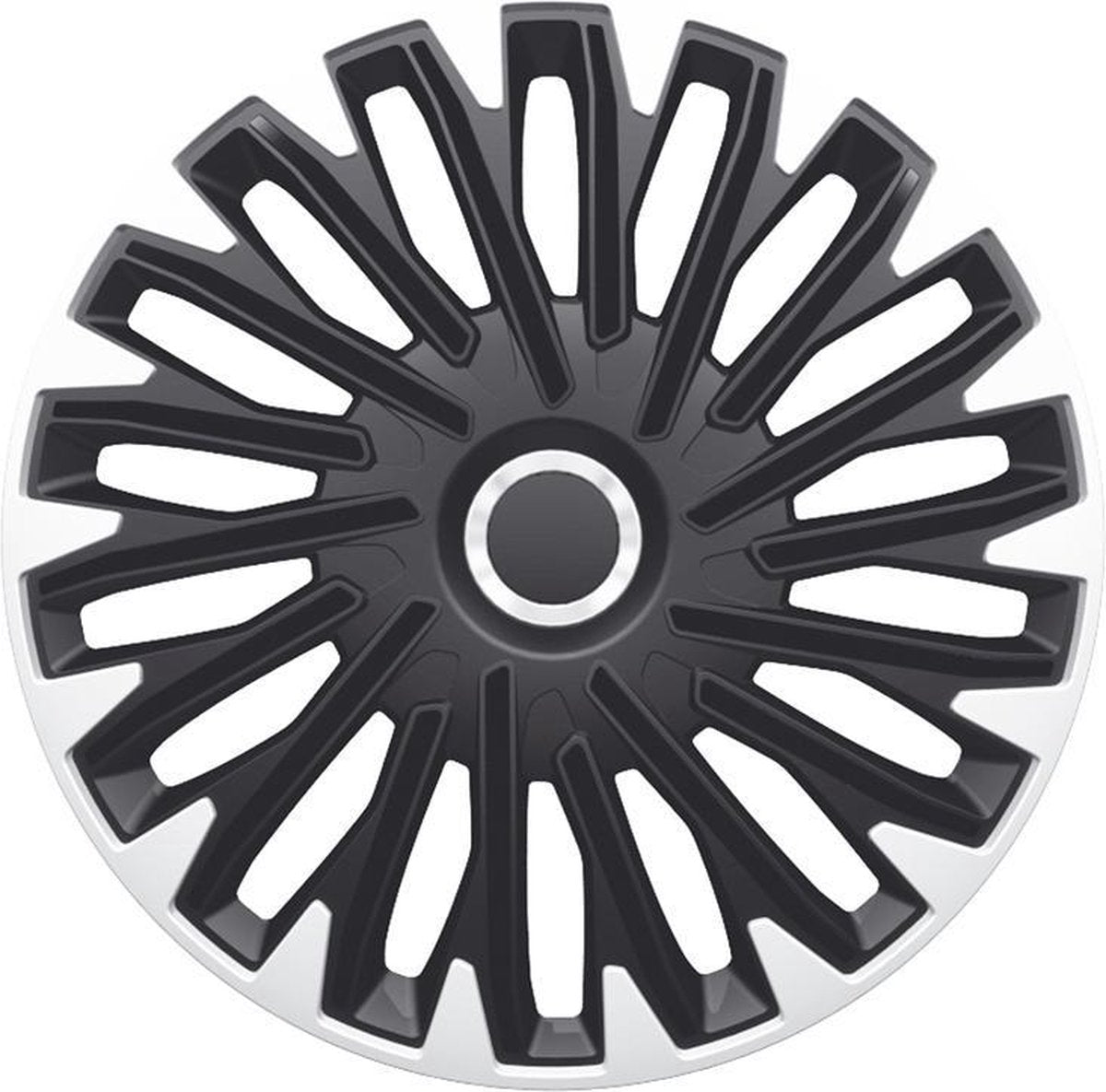 Autostyle Wieldoppen 16 inch Quantum Pro zilver/zwart - chroom ring