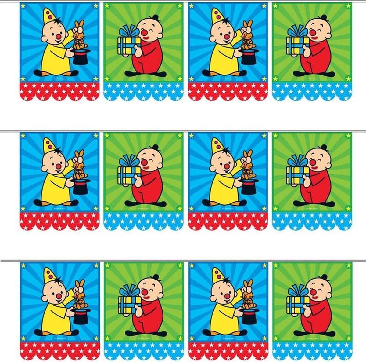 Set van 3x stuks bumba thema verjaardag vlaggenlijn 6 meter - Feestartikelen vlaggetjes - Kinderverjaardag