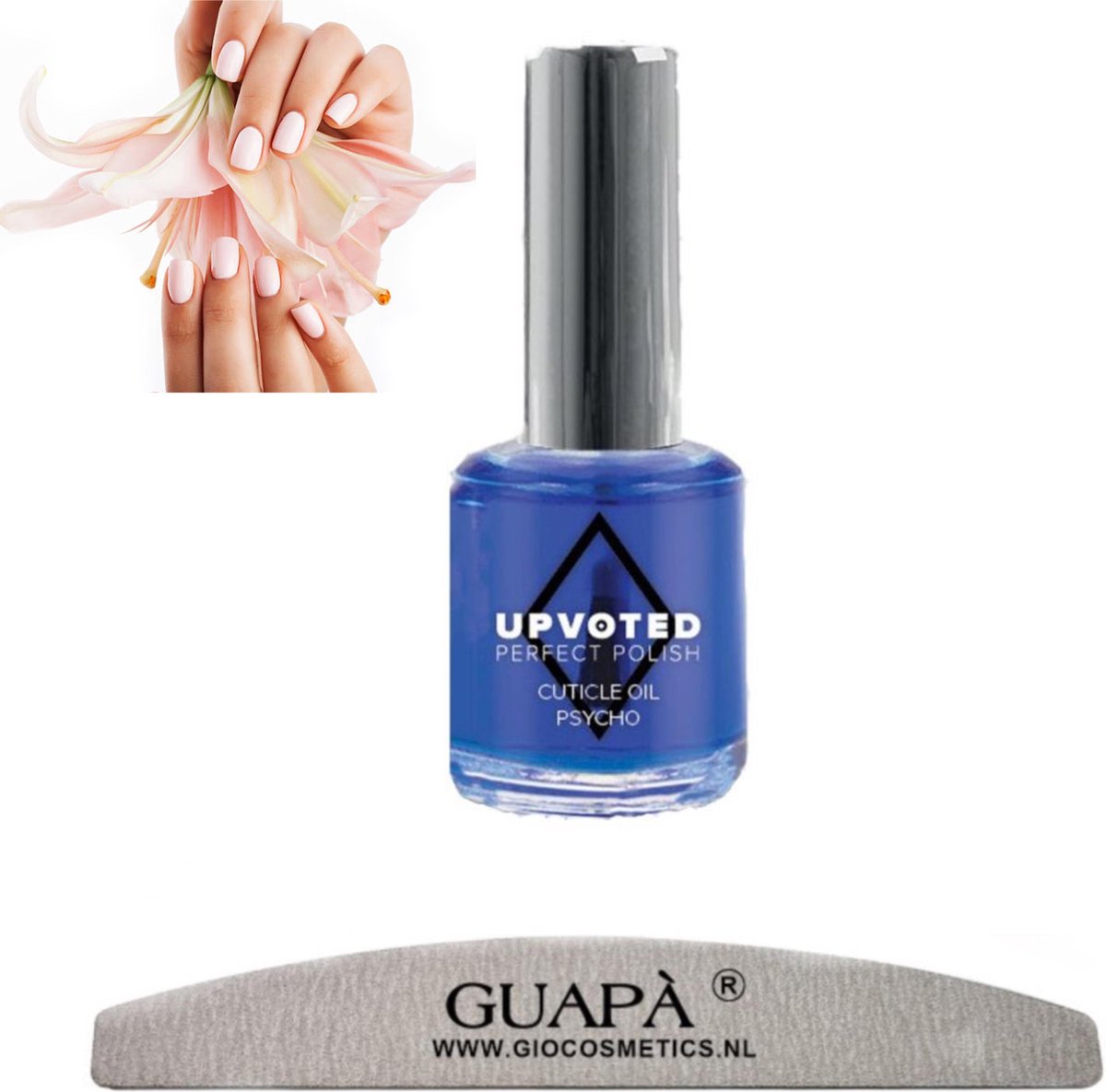 GUAPÀ® Nagelriemolie Pyscho 5 ml | Cuticle Oil + Nagelvijl 100/180