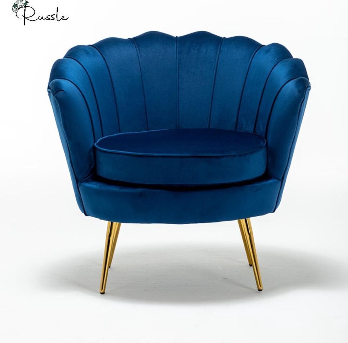Luxe Velvet Chair Schelp Stoel - Royal Blue - Blauw