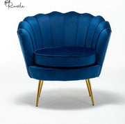 Luxe Velvet Chair Schelp Stoel - Royal Blue - Blauw