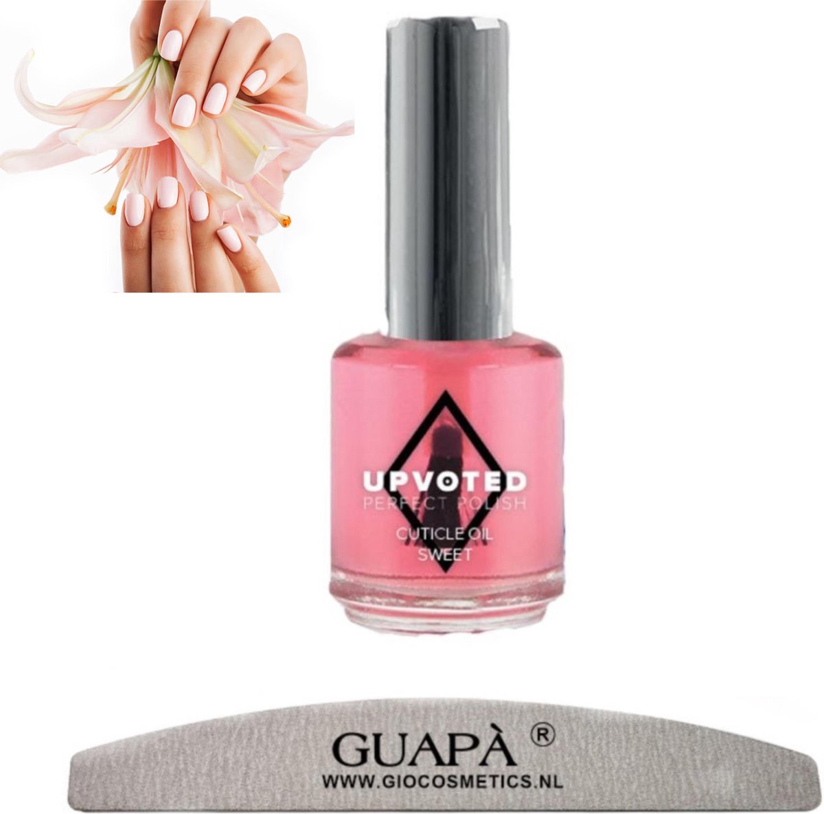 GUAPÀ® Nagelriemolie Sweet 5 ml | Cuticle Oil + Nagelvijl 100/180