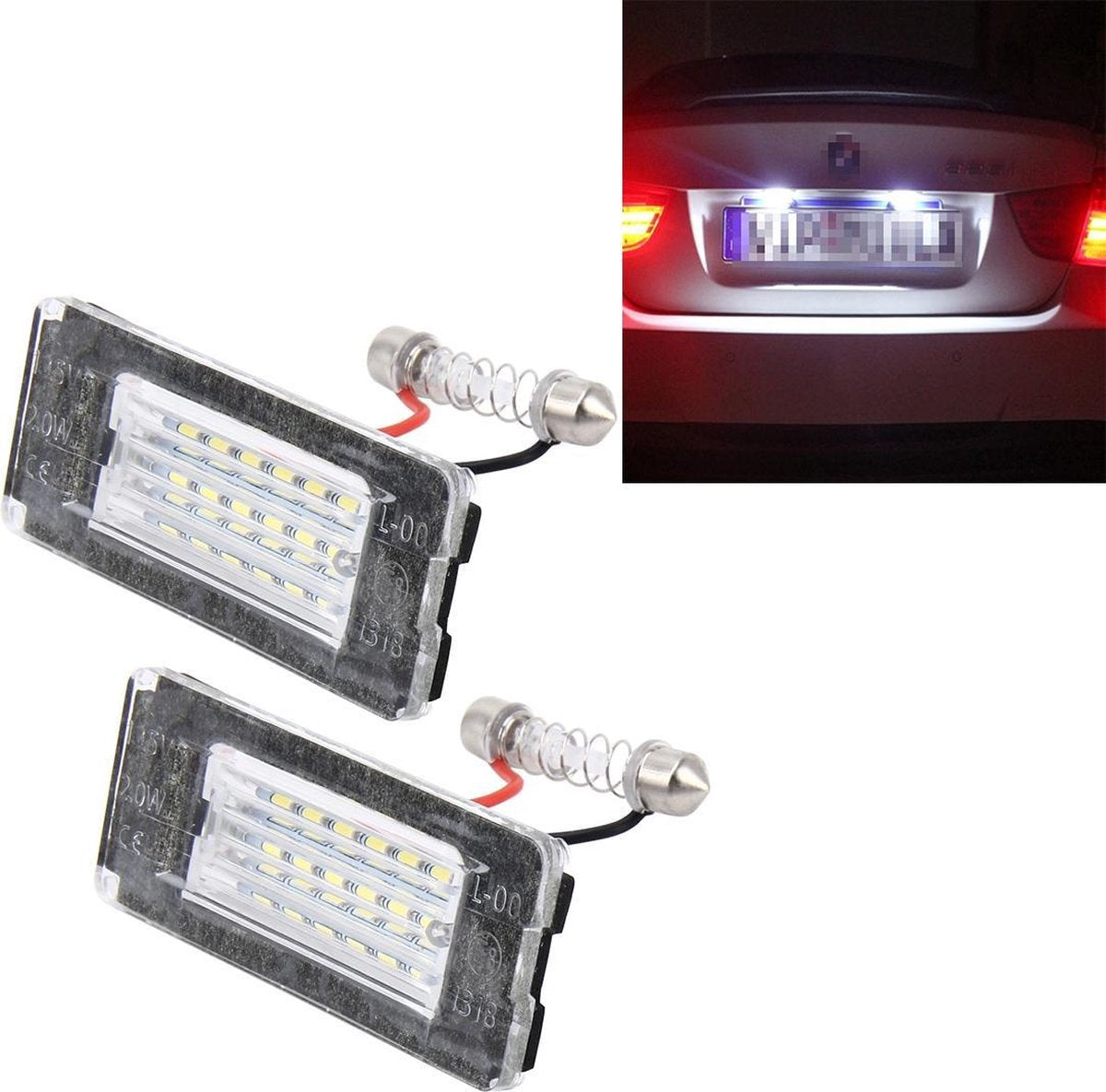 2 STUKS kentekenverlichting met 18 SMD-3528 lampen voor BMW MINI R56