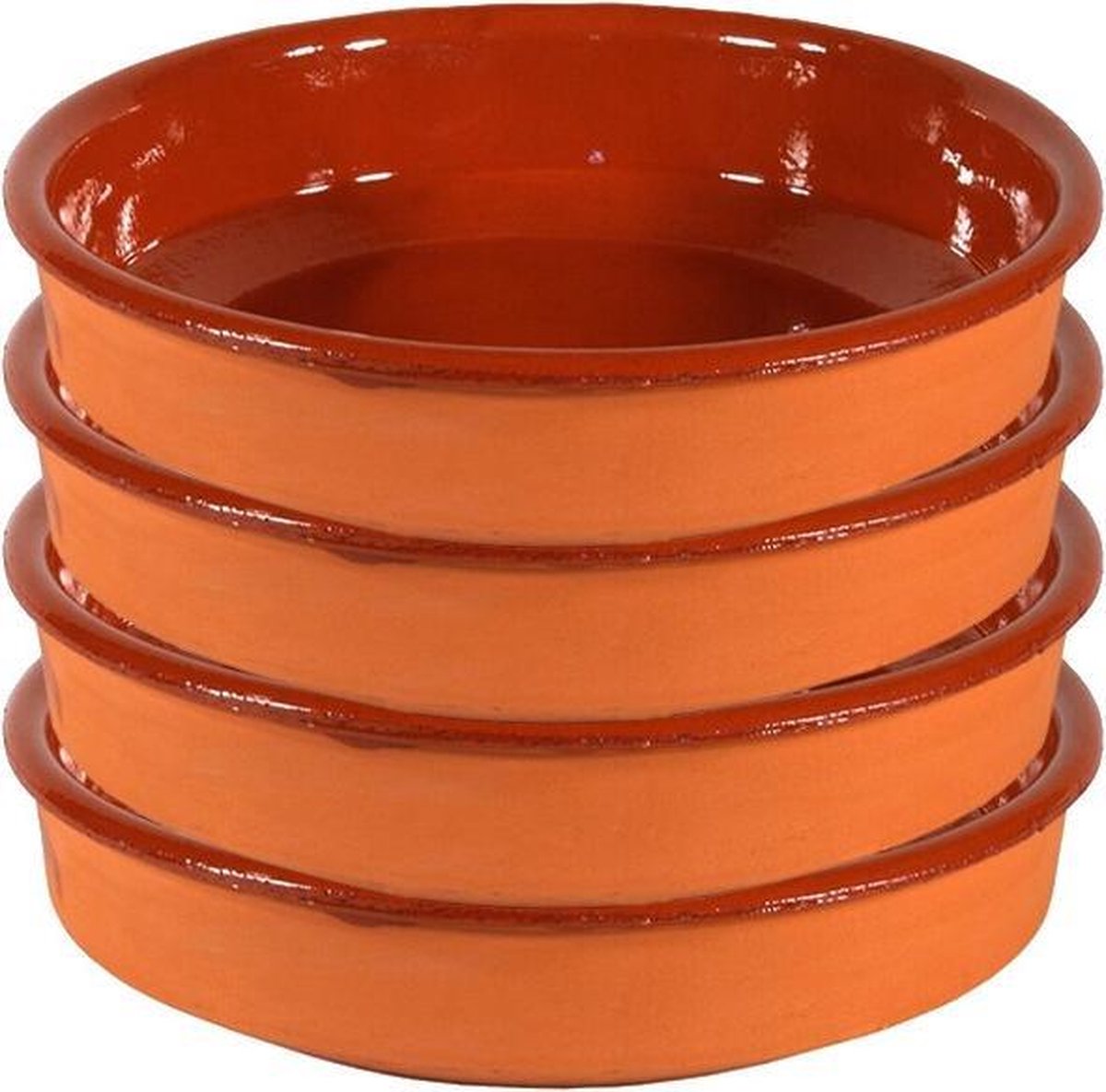 8x Tapas schaaltjes bruin/ terracotta 16 cm - Tapas ovenschaaltjes/serveerschaaltjes